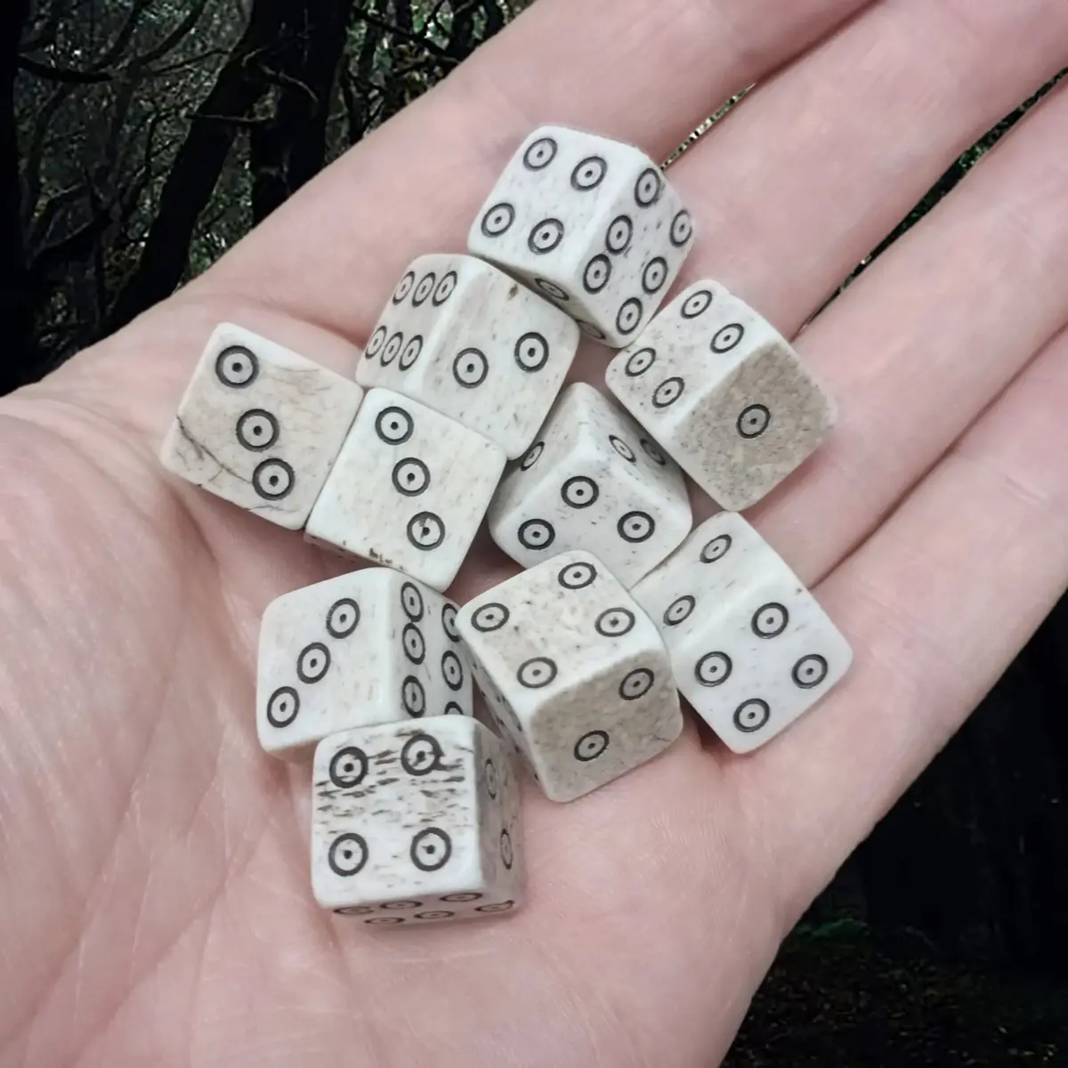 Viking Age Replica Cow Bone Dice With Dot And Ring Marks - Large Size 4
