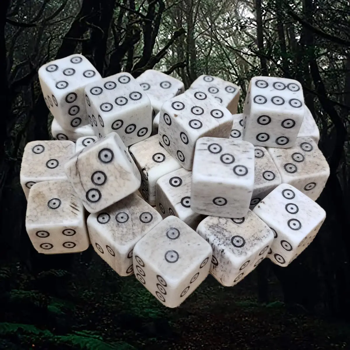 Viking Age Replica Cow Bone Dice With Dot And Ring Marks - Large Size 1