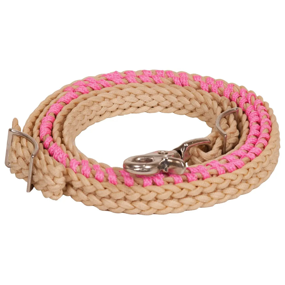 Ezy Ride Laced Contest Rein 3/4 X 8Ft Hot Pink 1