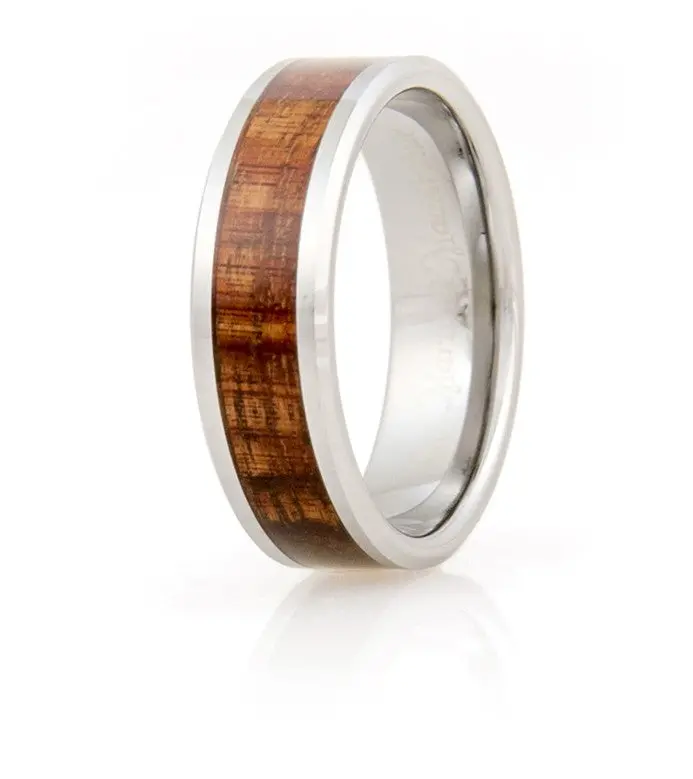 Koa Eternity Ring - Beveled 1