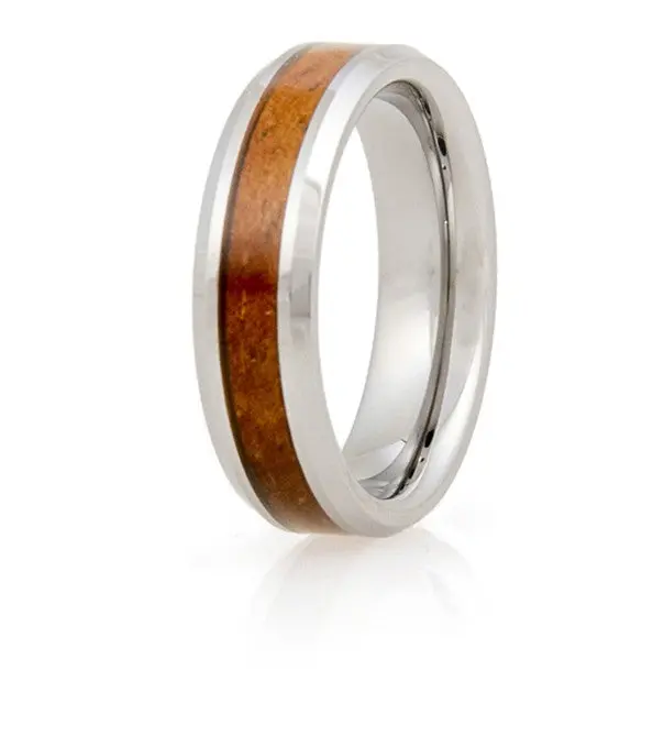 Koa Eternity Ring - Beveled 3