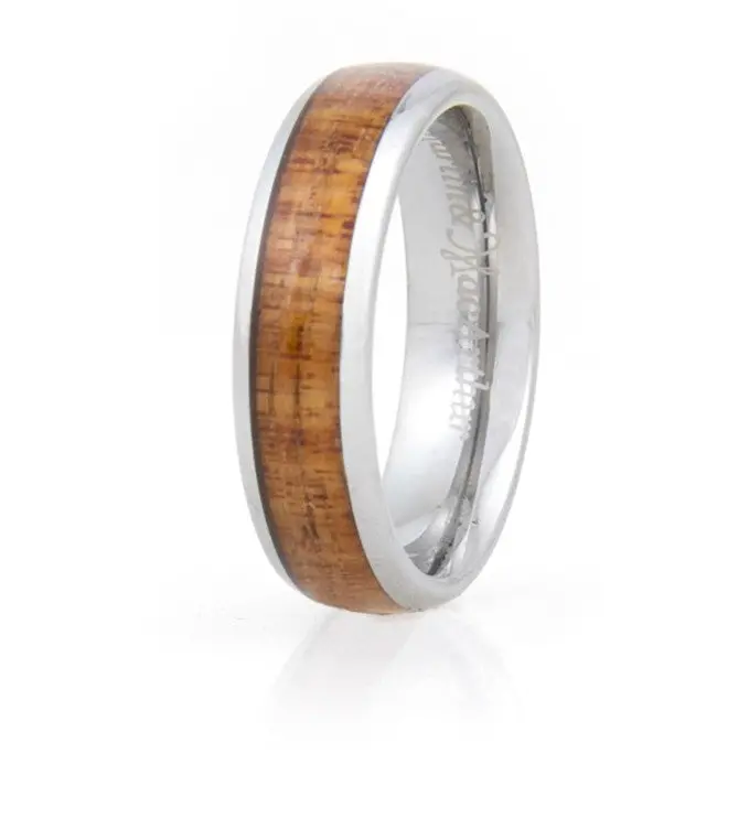 Koa Eternity Ring - Curved 1