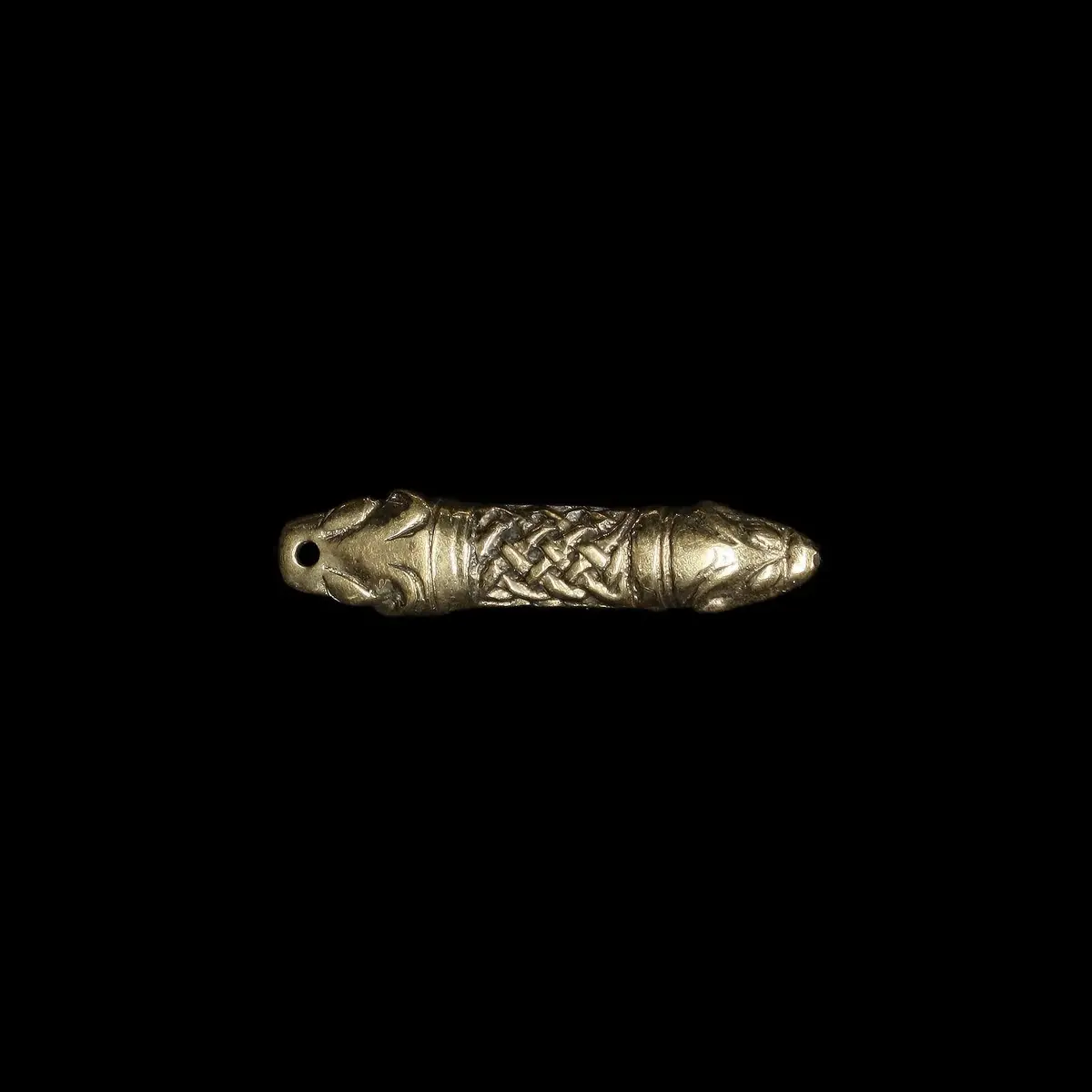 Small Bronze Swedish Viking Strap End 1