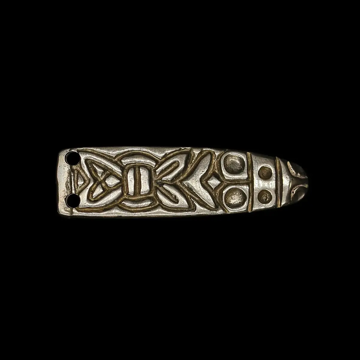 Bronze Viking Strap End With Animal Head 1