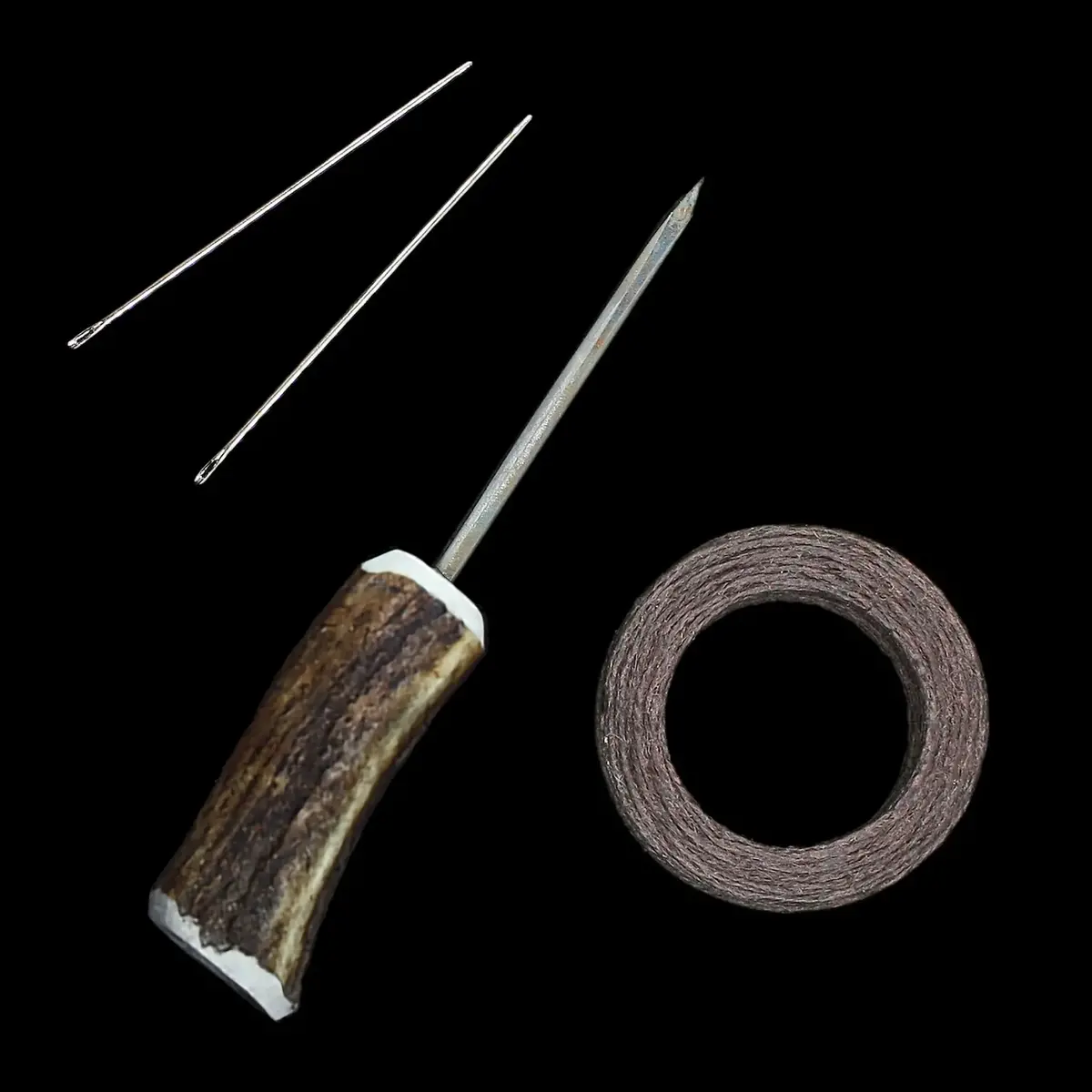 Leather Viking Sewing Kit With Antler Awl 1