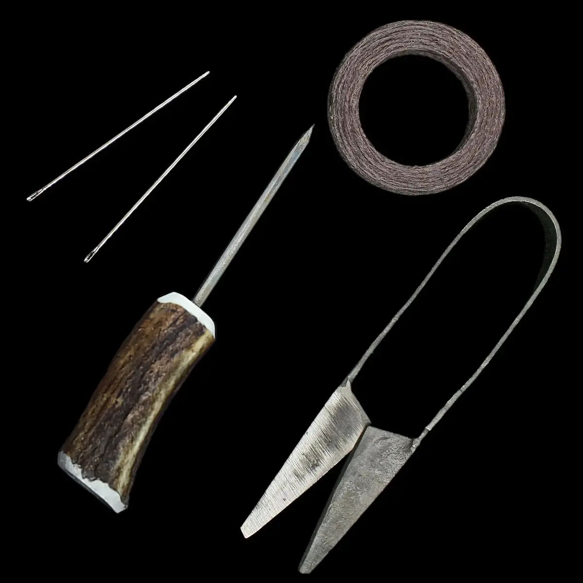 Leather Viking Sewing Kit With Antler Awl 2