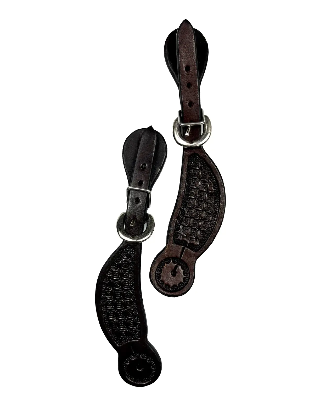 Ezy Ride Spur Strap Shaped With Stamping Chocolate Youth 1