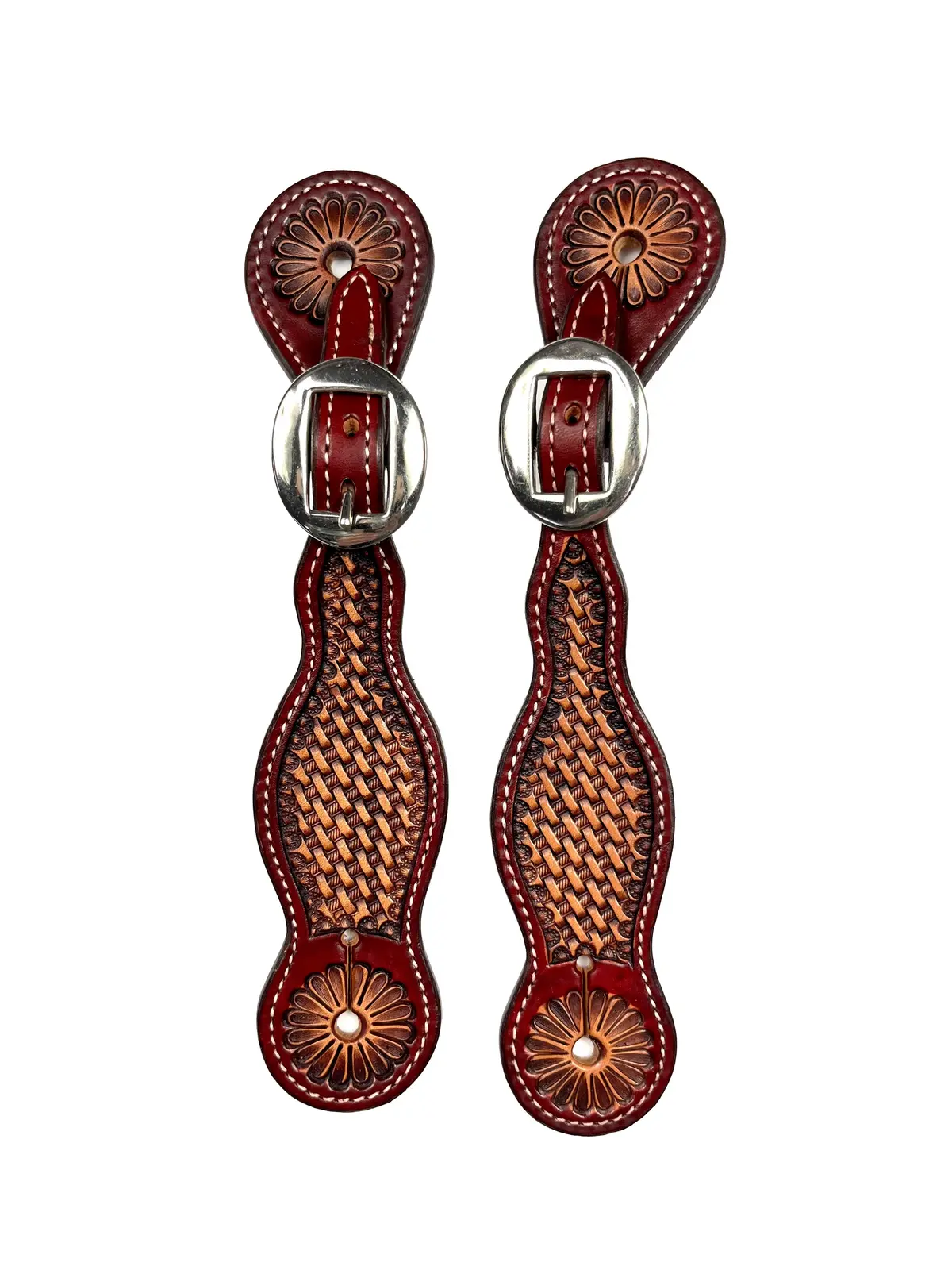 Ezy Ride Spur Strap With Basket Stamping Burgundy/Chocolate 1