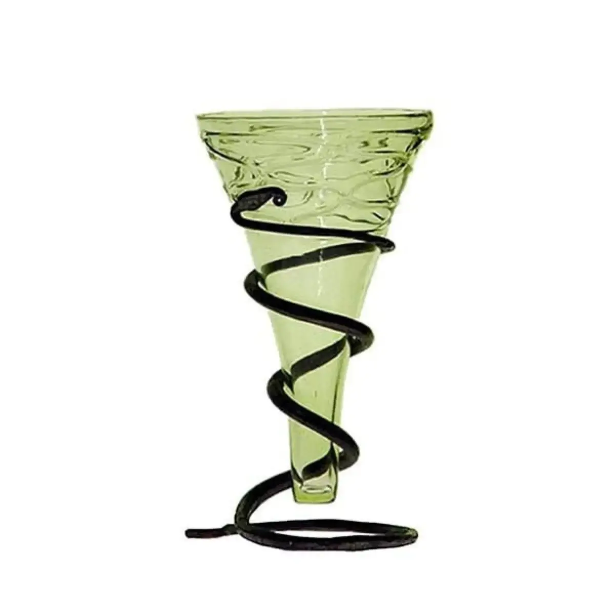 Decorated Glass Viking Cone Beaker With Iron Stand 1