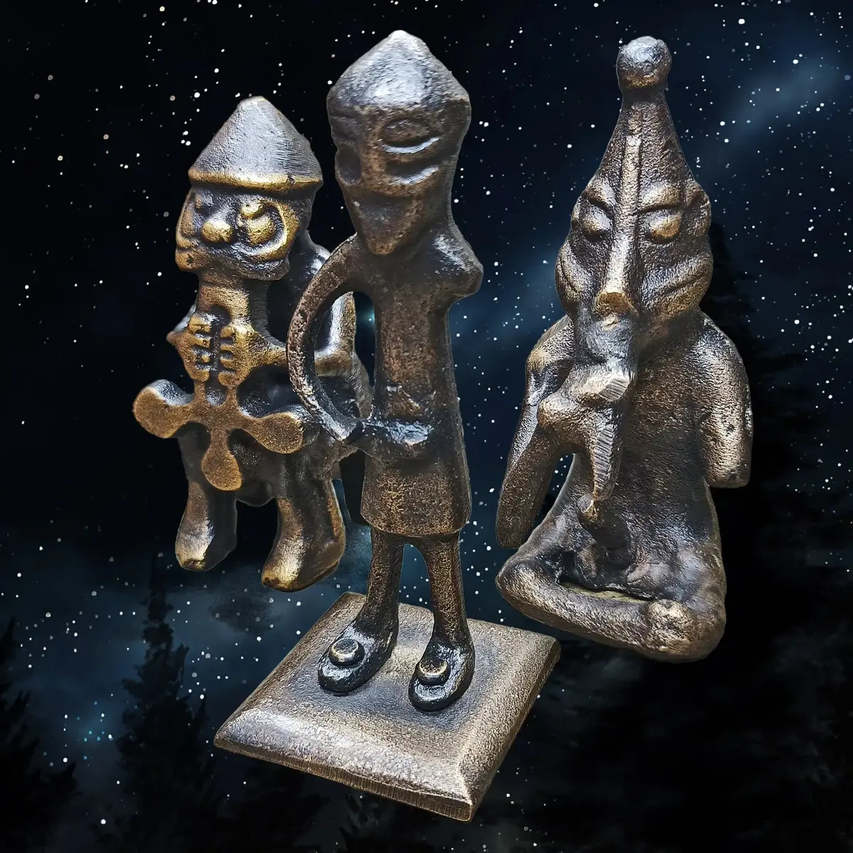 Bronze Norse God Statues Set 2