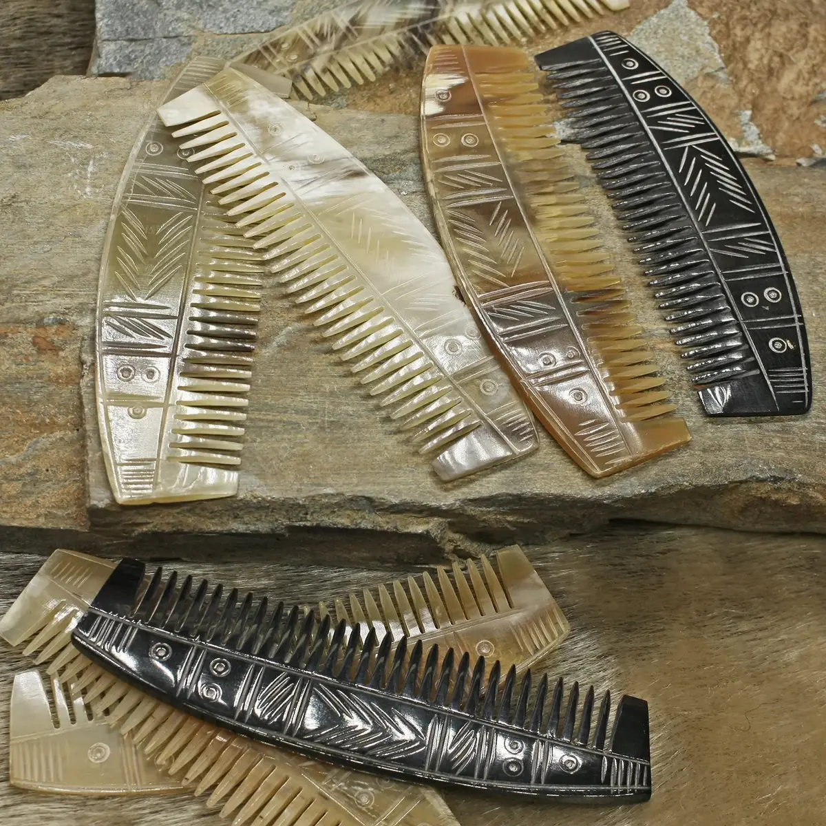 Decorated Horn Viking Comb 1