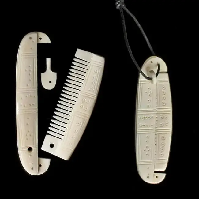 Authentic Viking Age Replica Decorated Encased Bone Comb 1