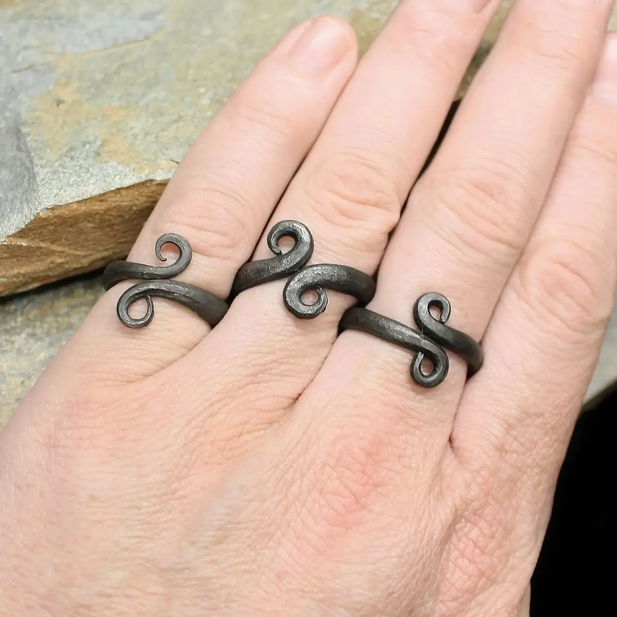 Hand-Forged Iron Replica Viking Ring 2