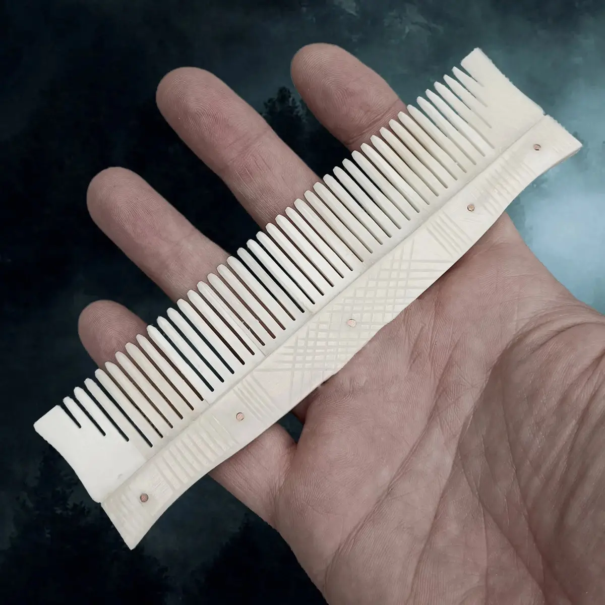 Long Decorated Bone Viking Comb 1