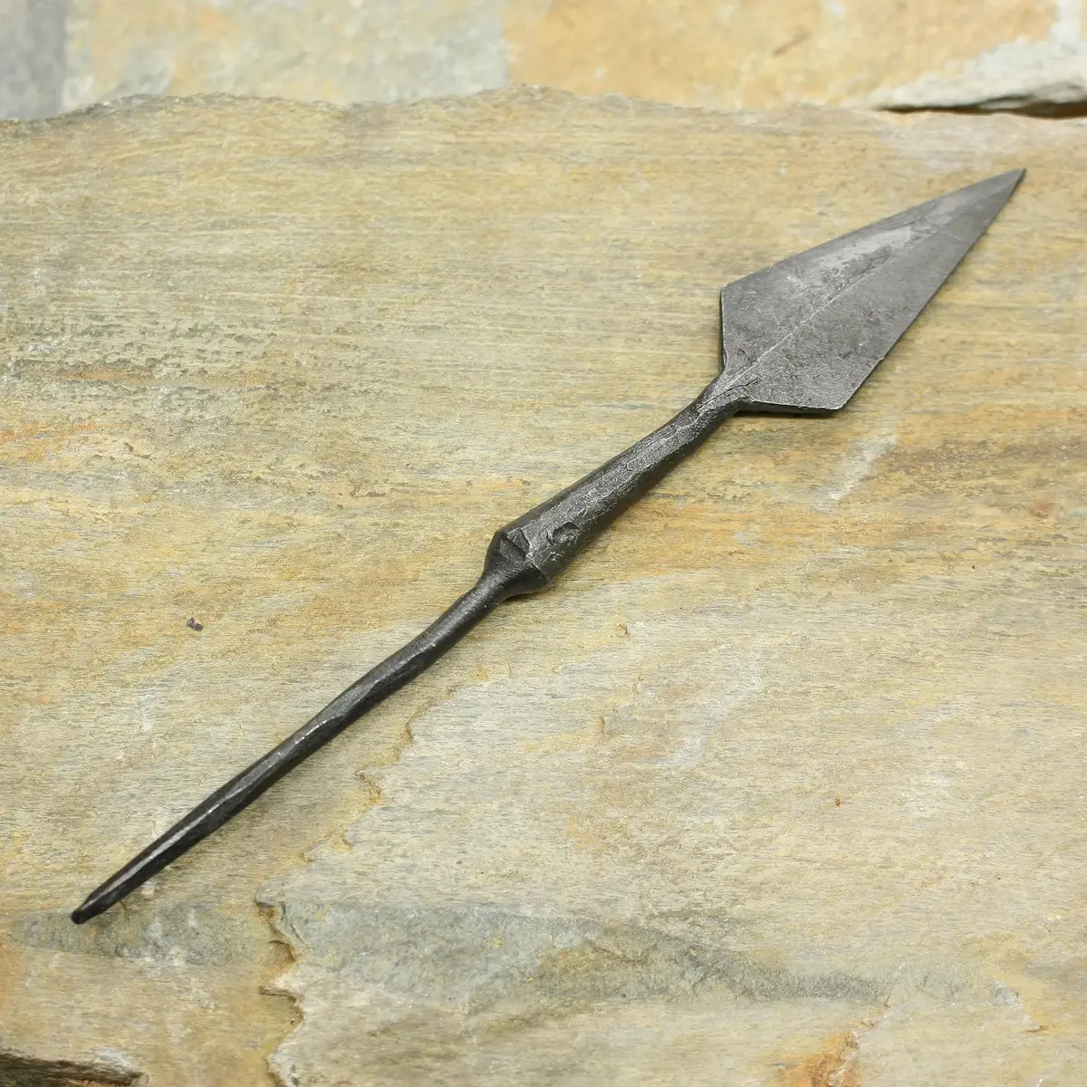 Hand-Forged Iron Arrowhead With Tang 1