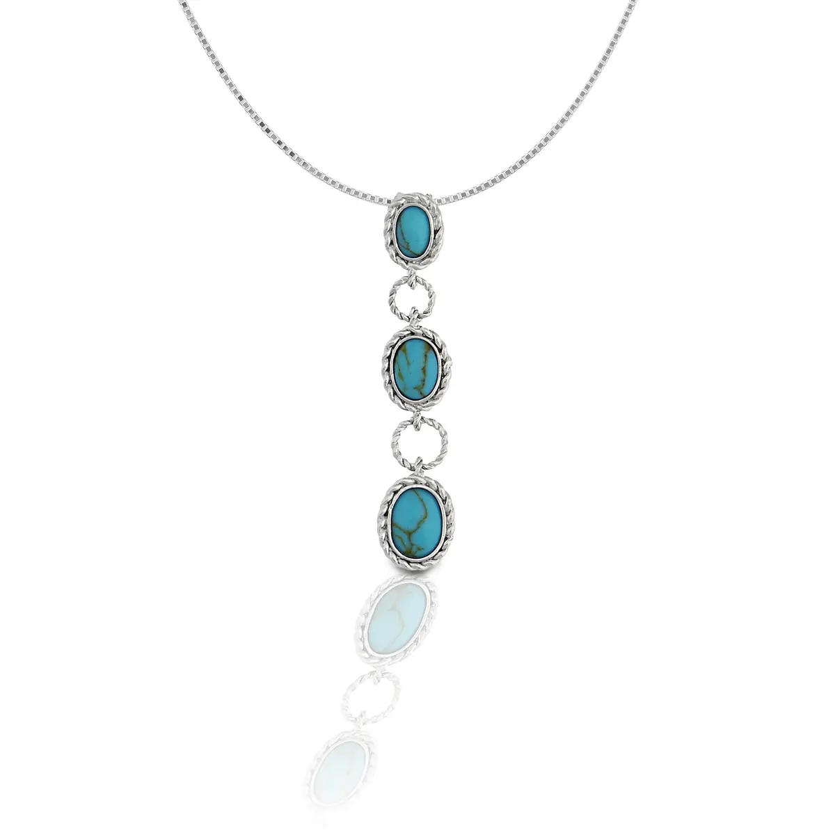Kelly Herd Necklace Turquoise Drop Pendant - Sterling Silver 1
