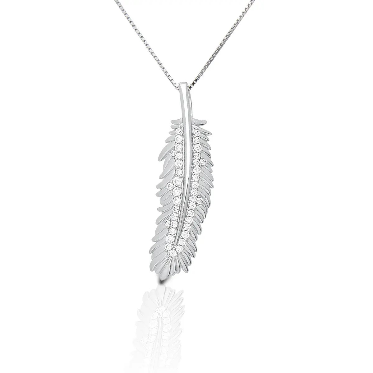 Kelly Herd Necklace Shimmering Feather - Sterling Silver 1