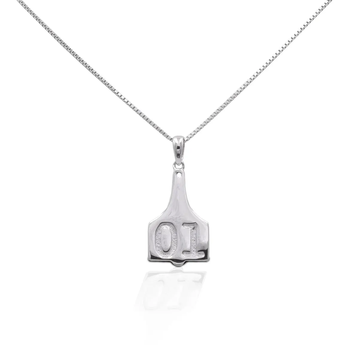 Kelly Herd Necklace Small Ear Tag Pendant - Sterling Silver 1