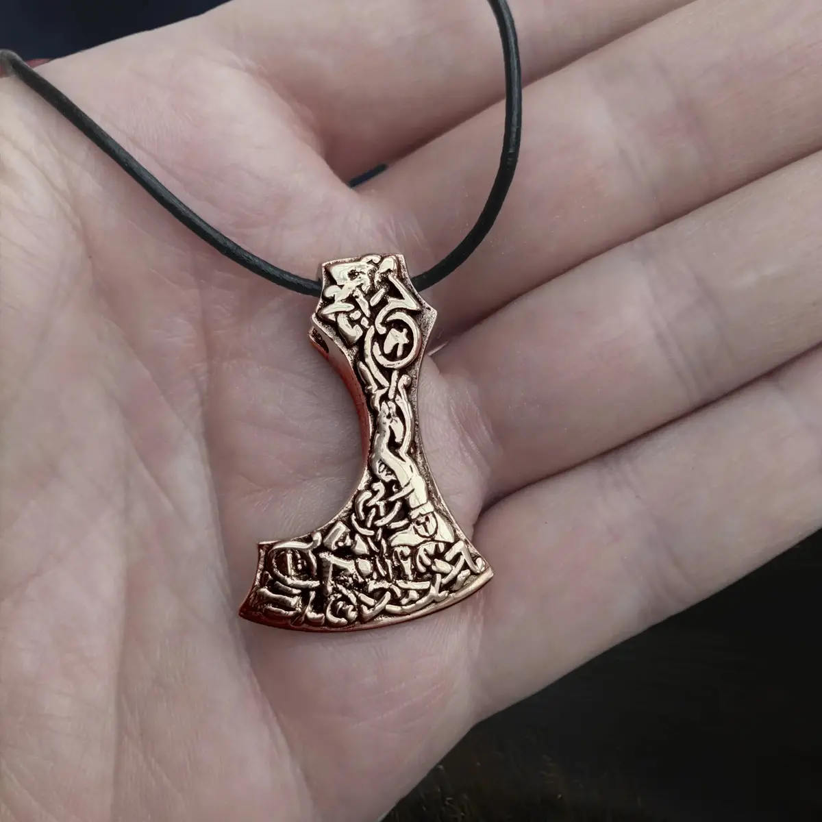 Bronze Bearded Axe Head Pendant 1