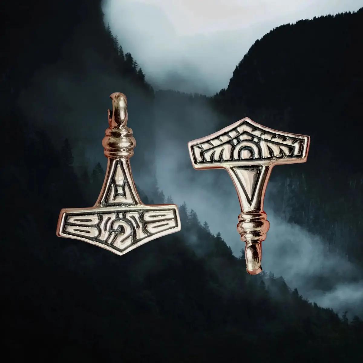 Small Bronze Gotland Replica Thors Hammer Pendant 1