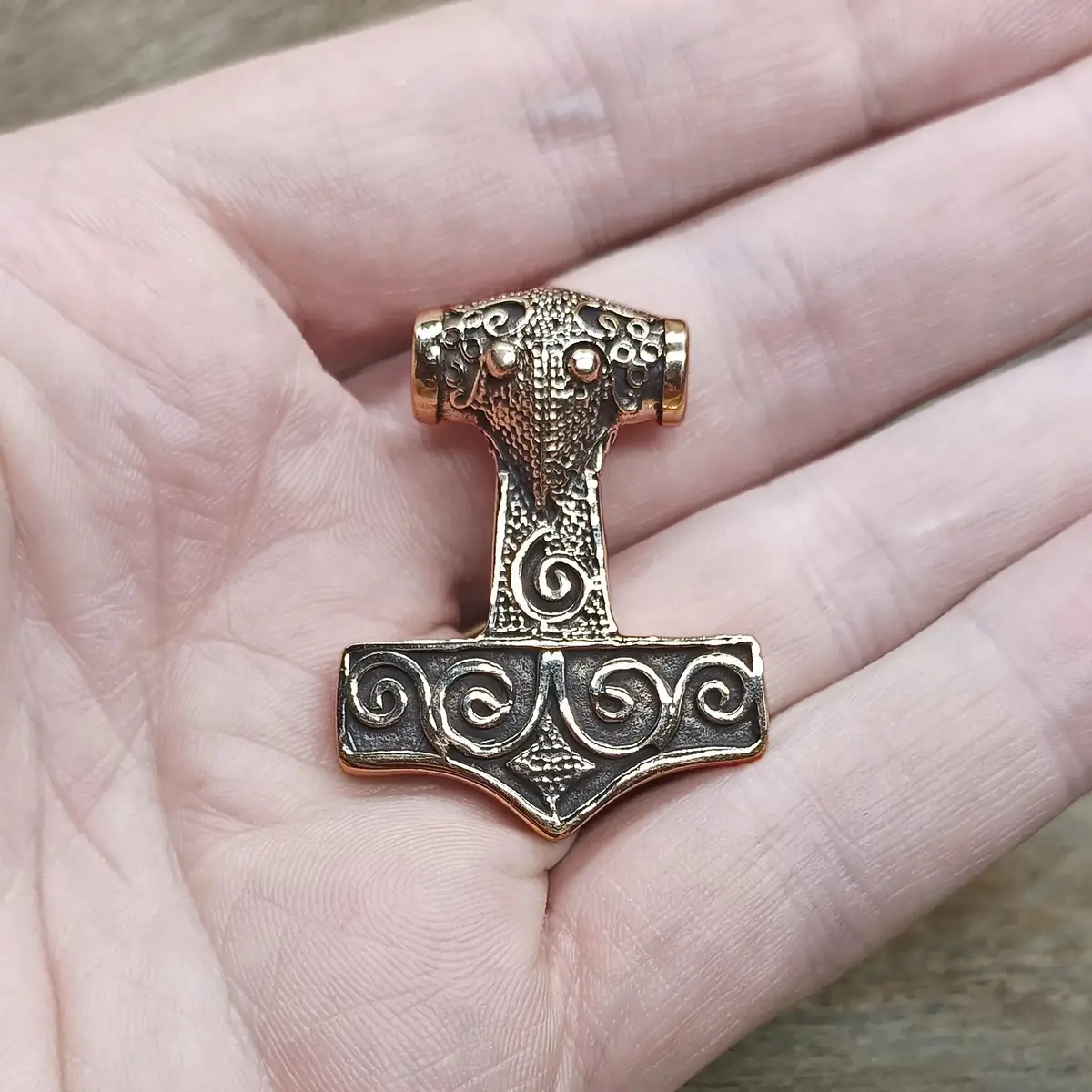 Bronze Filigree Thors Hammer Pendant From Kabara 1
