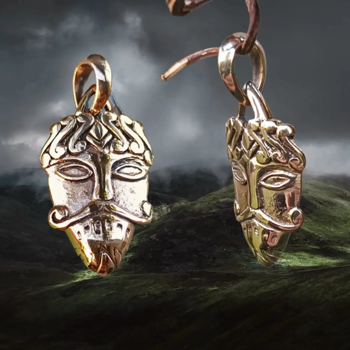 Bronze Loki Mask Pendant 1