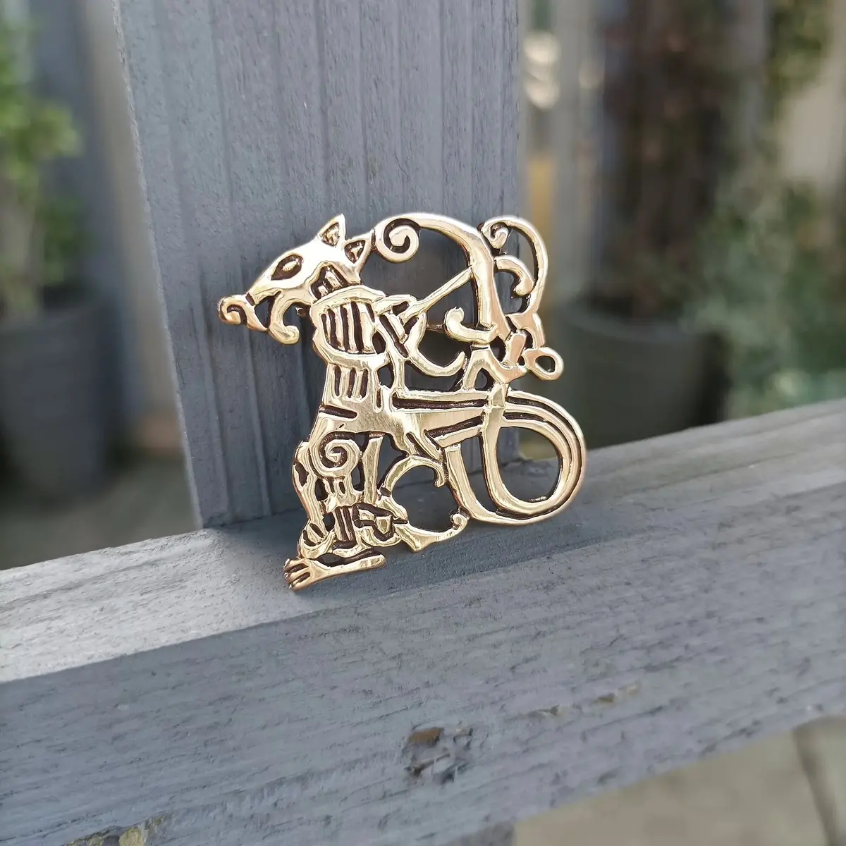 Bronze Jelling Wolf Viking Brooch 1