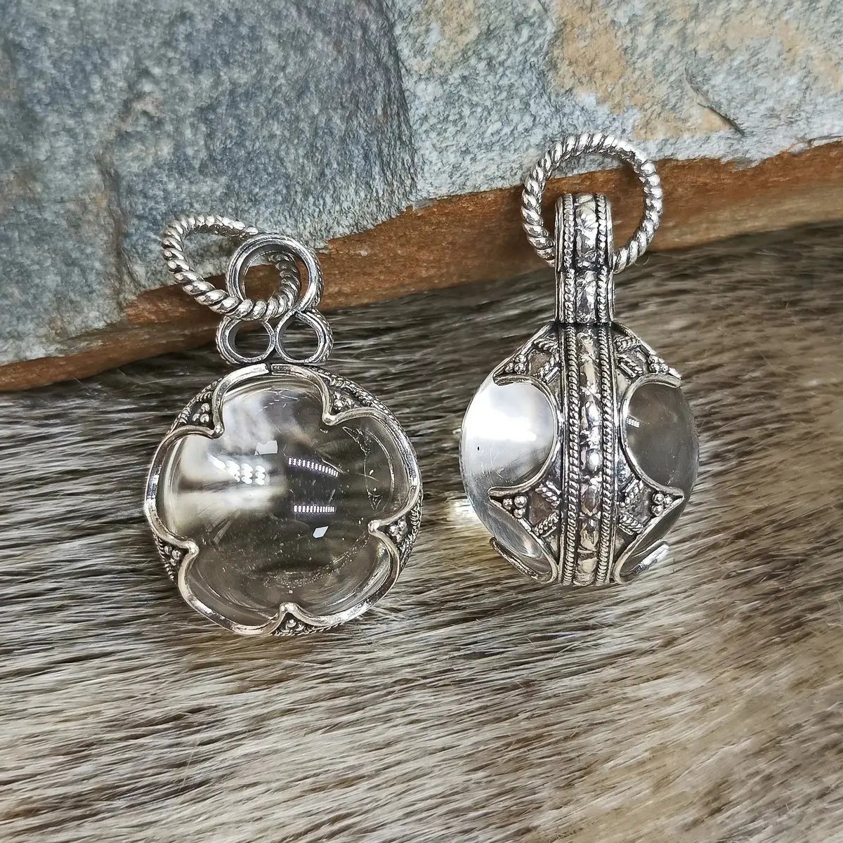 Medium Silver Gotland Crystal Ball Pendant 1
