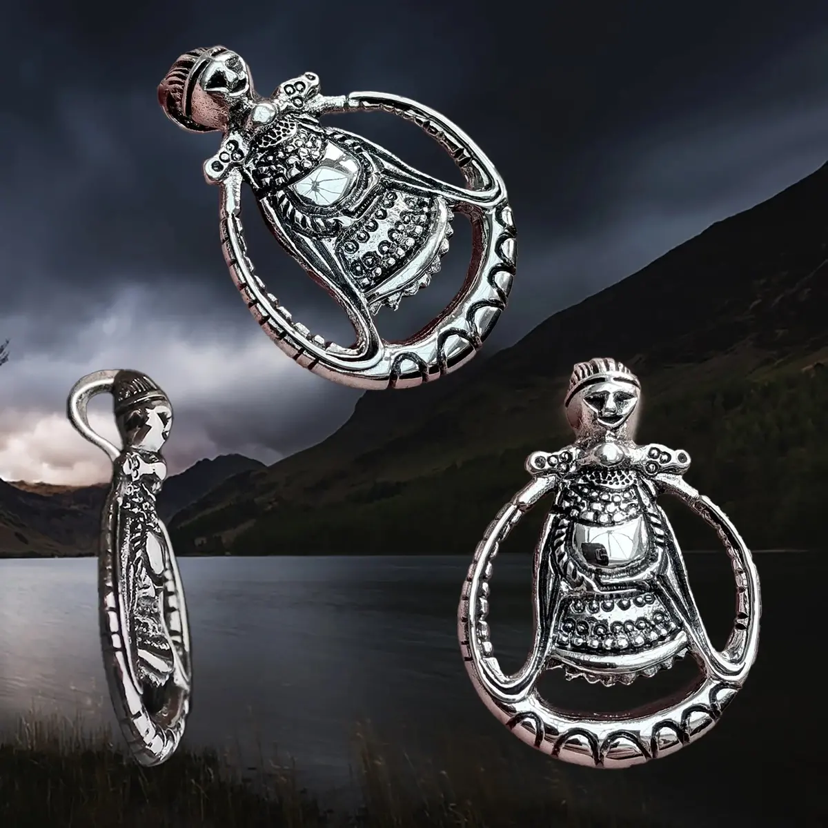 Silver Circular Freya Replica Viking Pendant 2