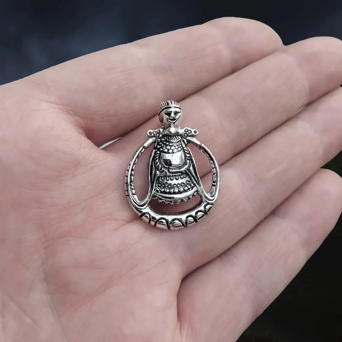 Silver Circular Freya Replica Viking Pendant 1