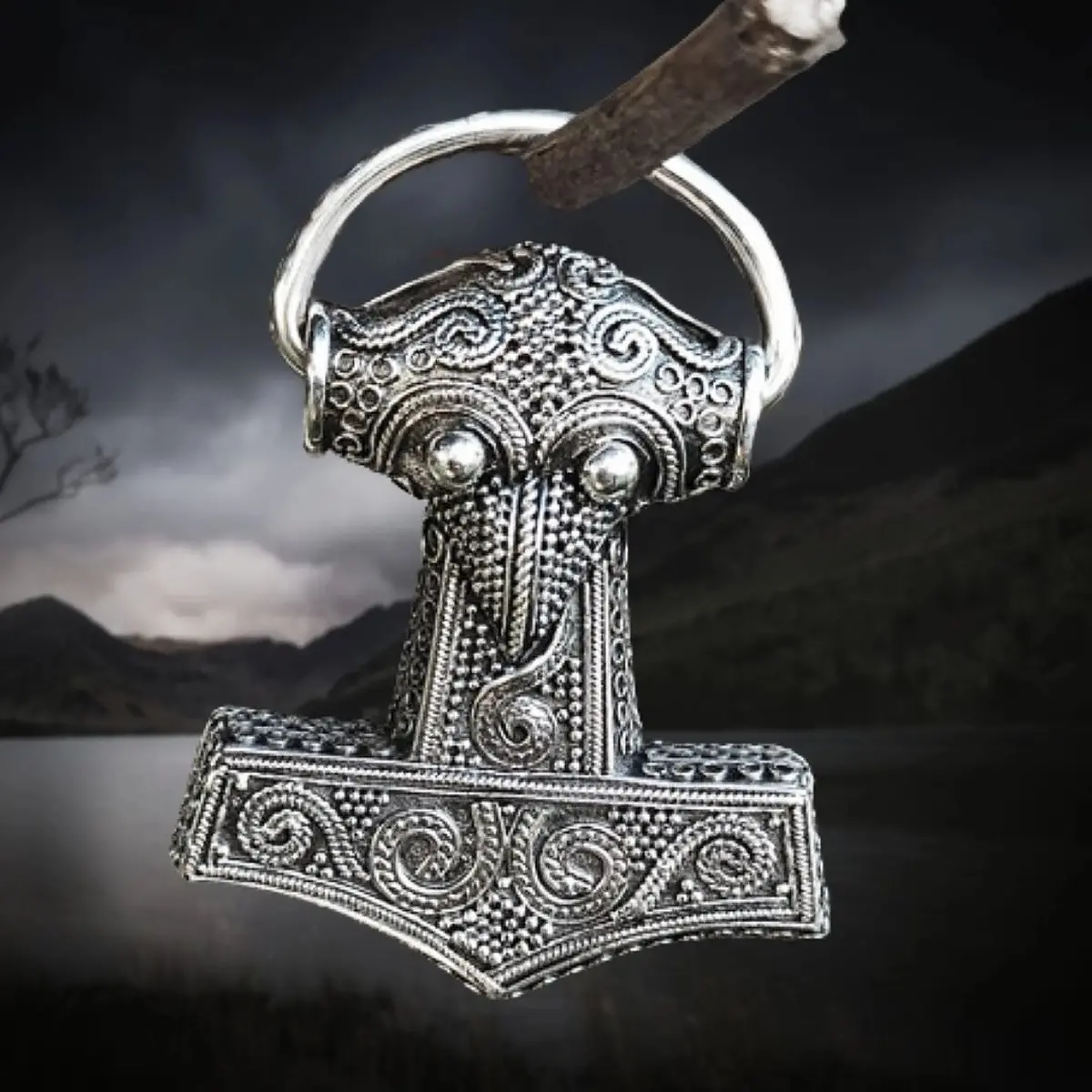 Silver Filigree Thors Hammer Pendant Replica From Kabara 1