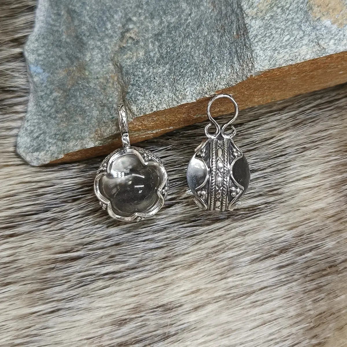 Small Silver Gotland Crystal Ball Pendant 1
