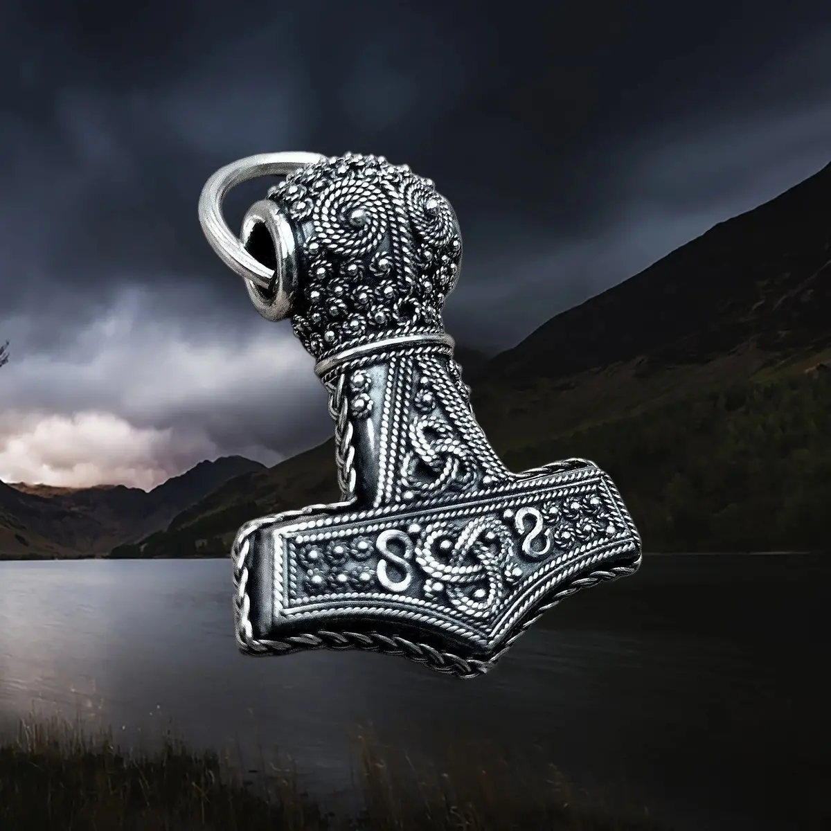 Silver Filigree Thors Hammer Pendant Replica From Öland 1