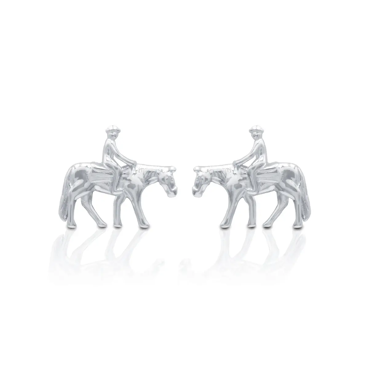 Kelly Herd Earrings Western Pleasure Horse With Rider - Sterling Silver 1