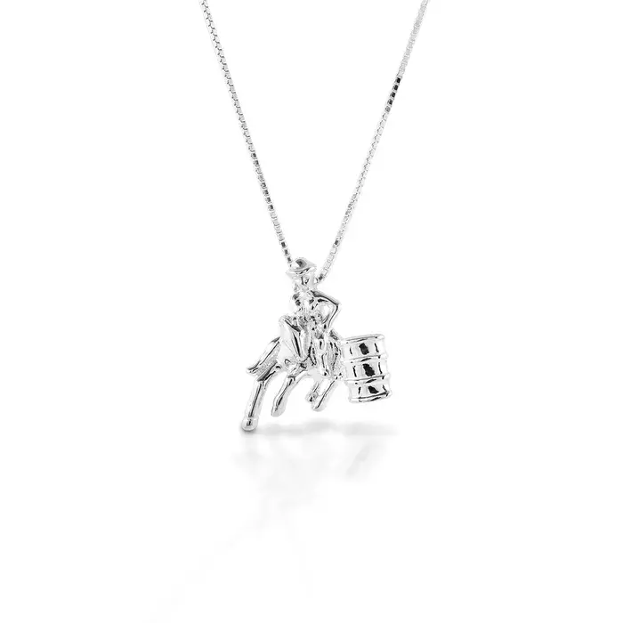 Kelly Herd Necklace Large Barrel Racing Pendant - Sterling Silver 1