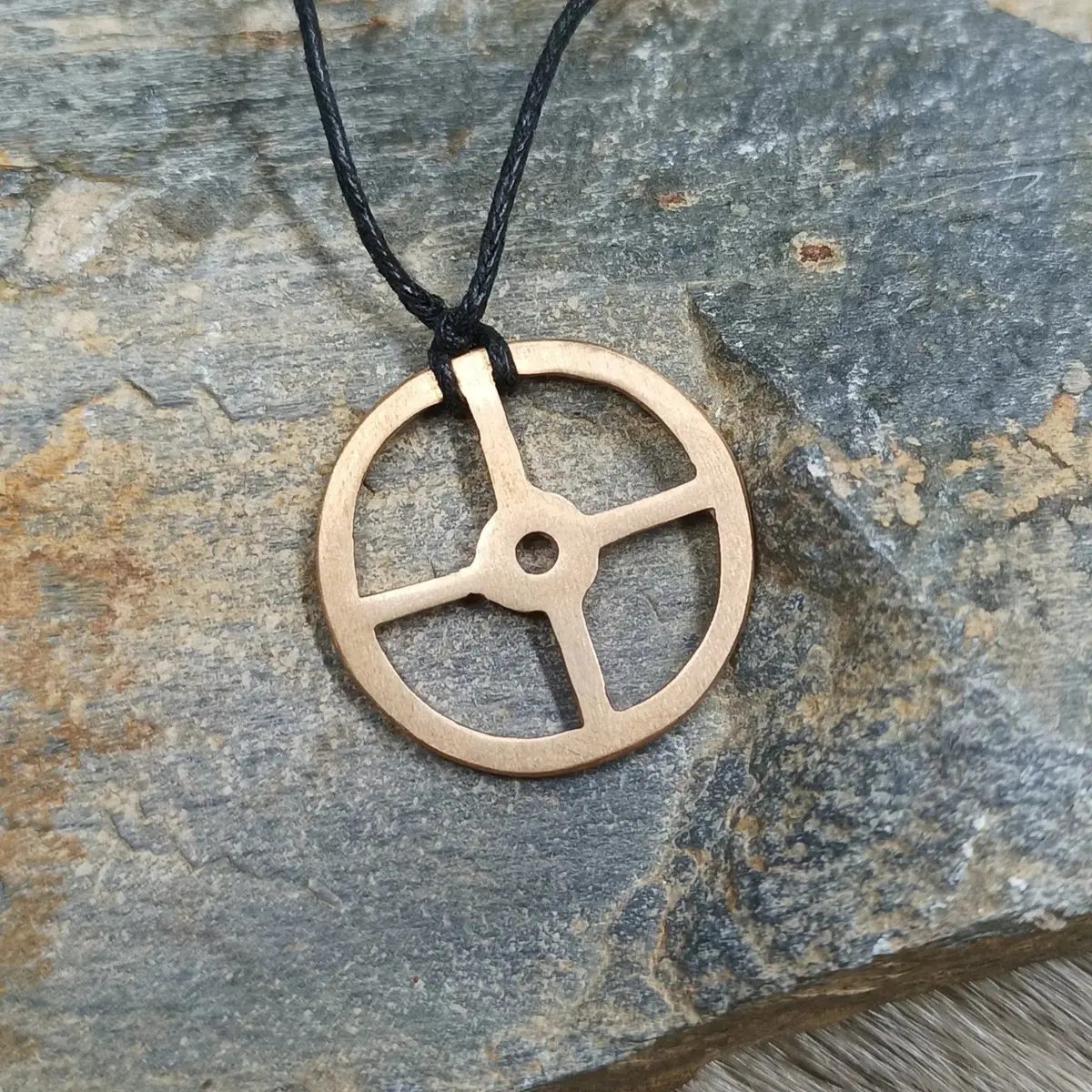 Bronze Sun Cross Odin Pendant 1