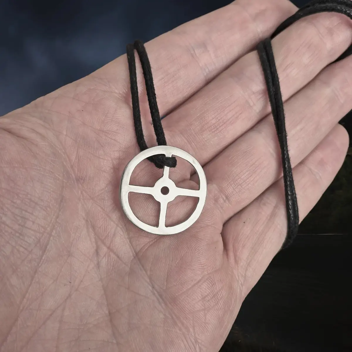 Handmade Replica Viking Sun Cross Odin Pendant In Silver 1