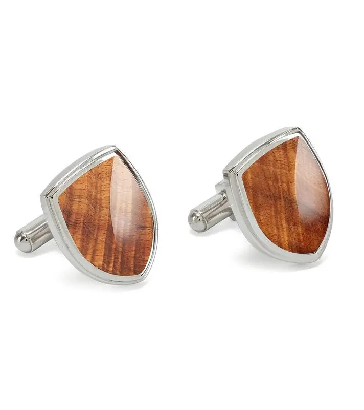 Koa Shield Cuff Links 1