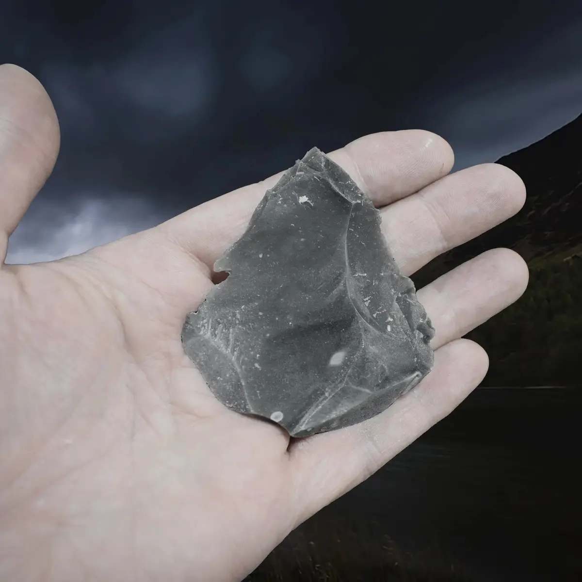 Hand-Knapped Medium Flint Stone Flake 1