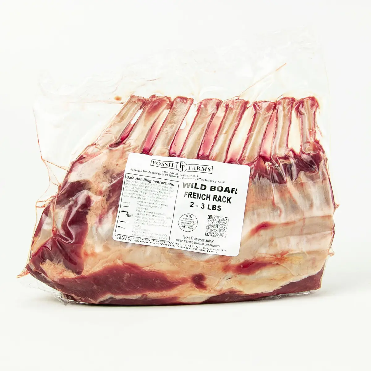 Wild Boar 8 Bone Frenched Rib Rack (Texas) | 3 Lbs. 2