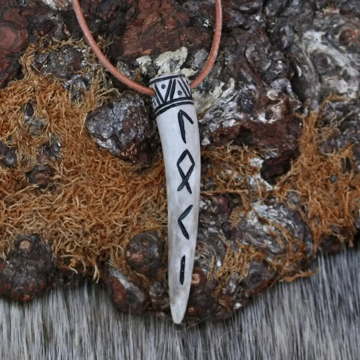 Antler Loki Runic Pendant 1