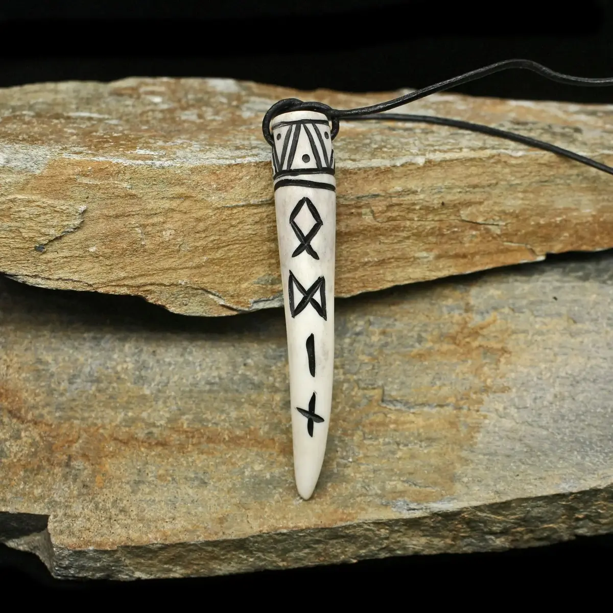 Antler Odin Runic Pendant 1