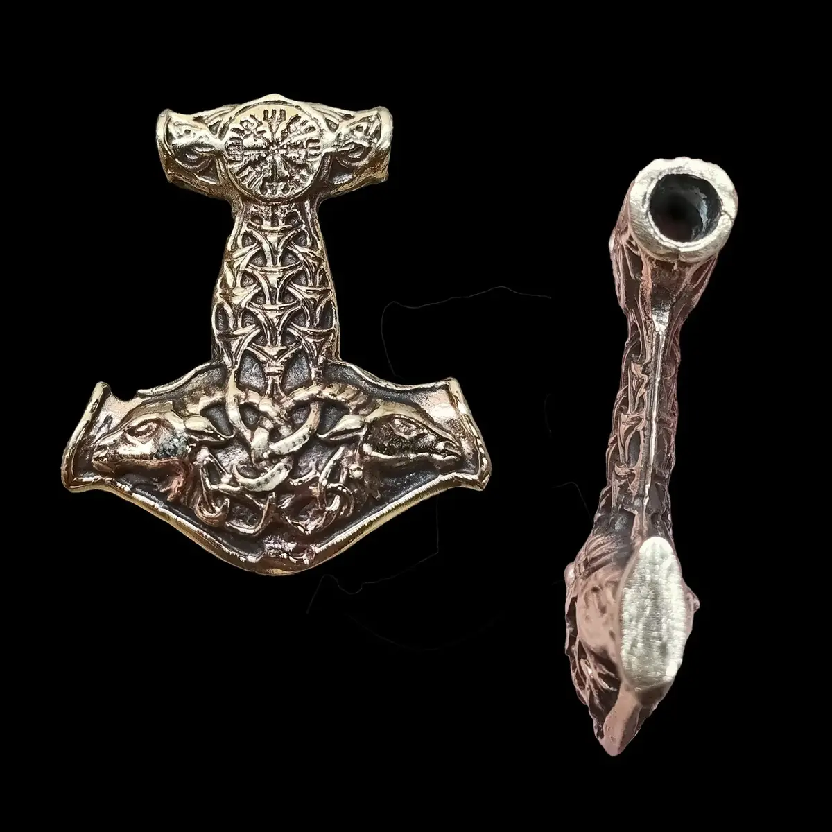 Bronze Goat Thors Hammer Pendant 1