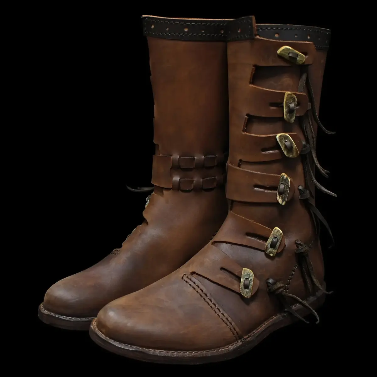 Handmade Medieval Boots With Rounded Toe 1