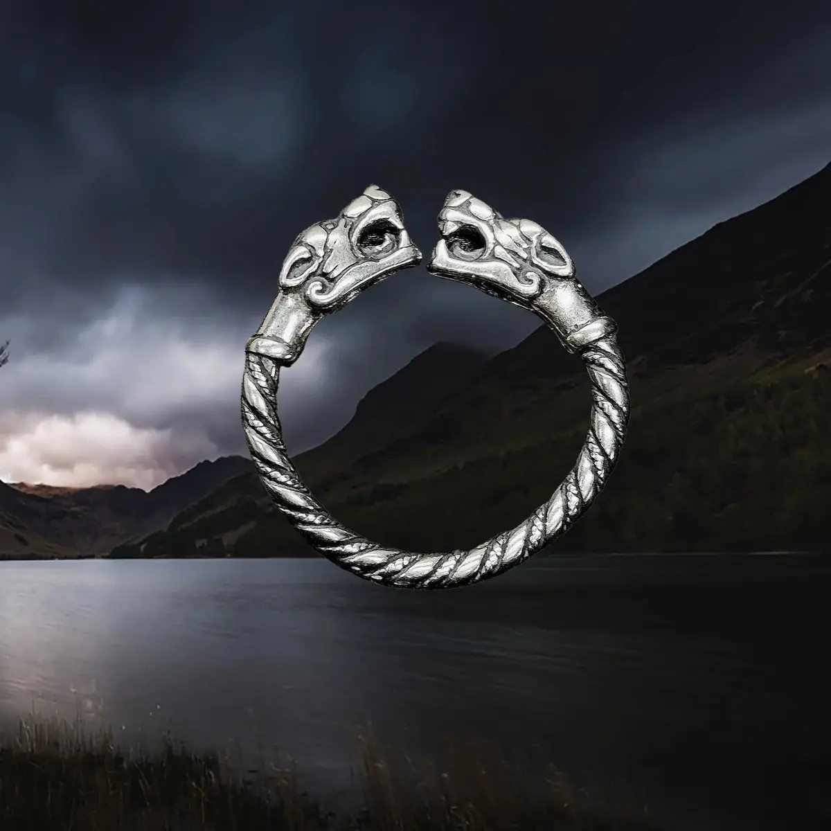 Silver Twisted Ferocious Wolves Ring 2