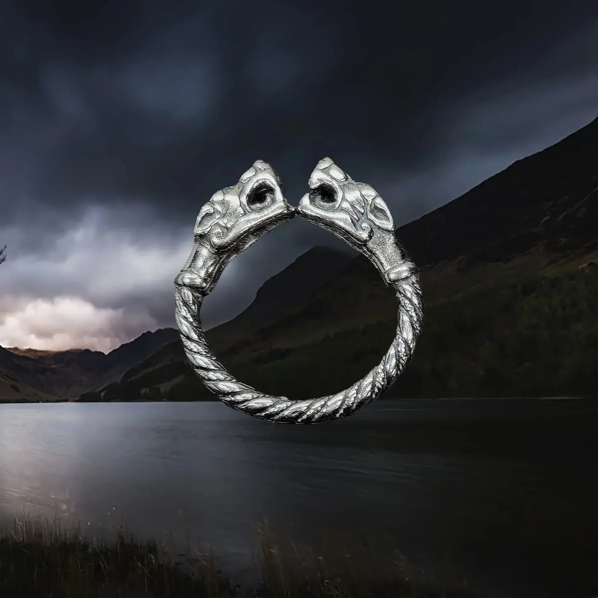 Silver Twisted Ferocious Wolves Ring 1