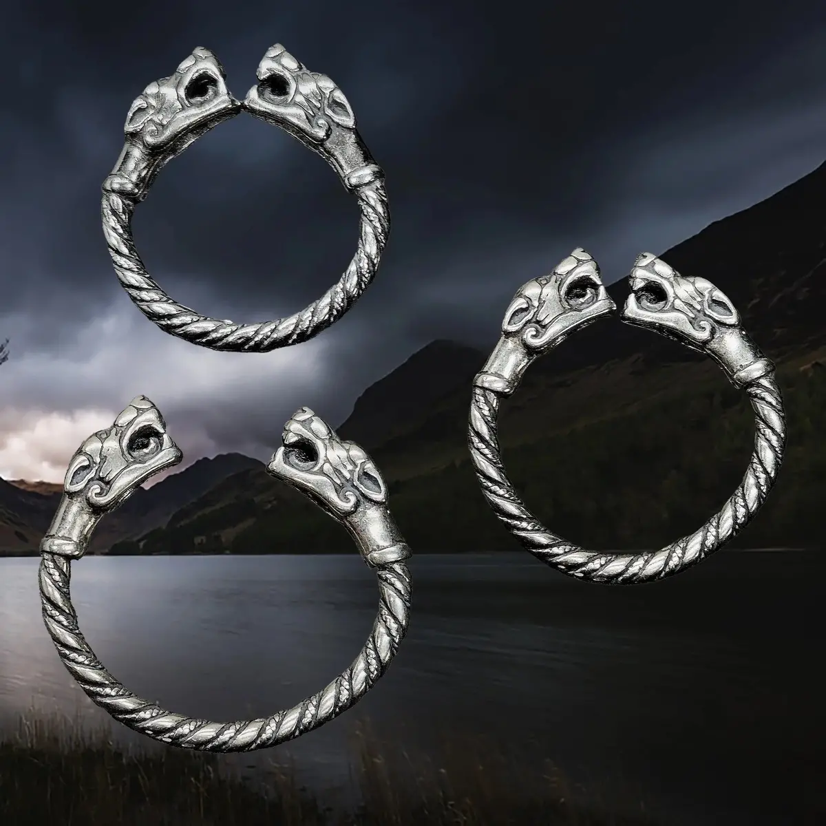 Silver Twisted Ferocious Wolves Ring 1