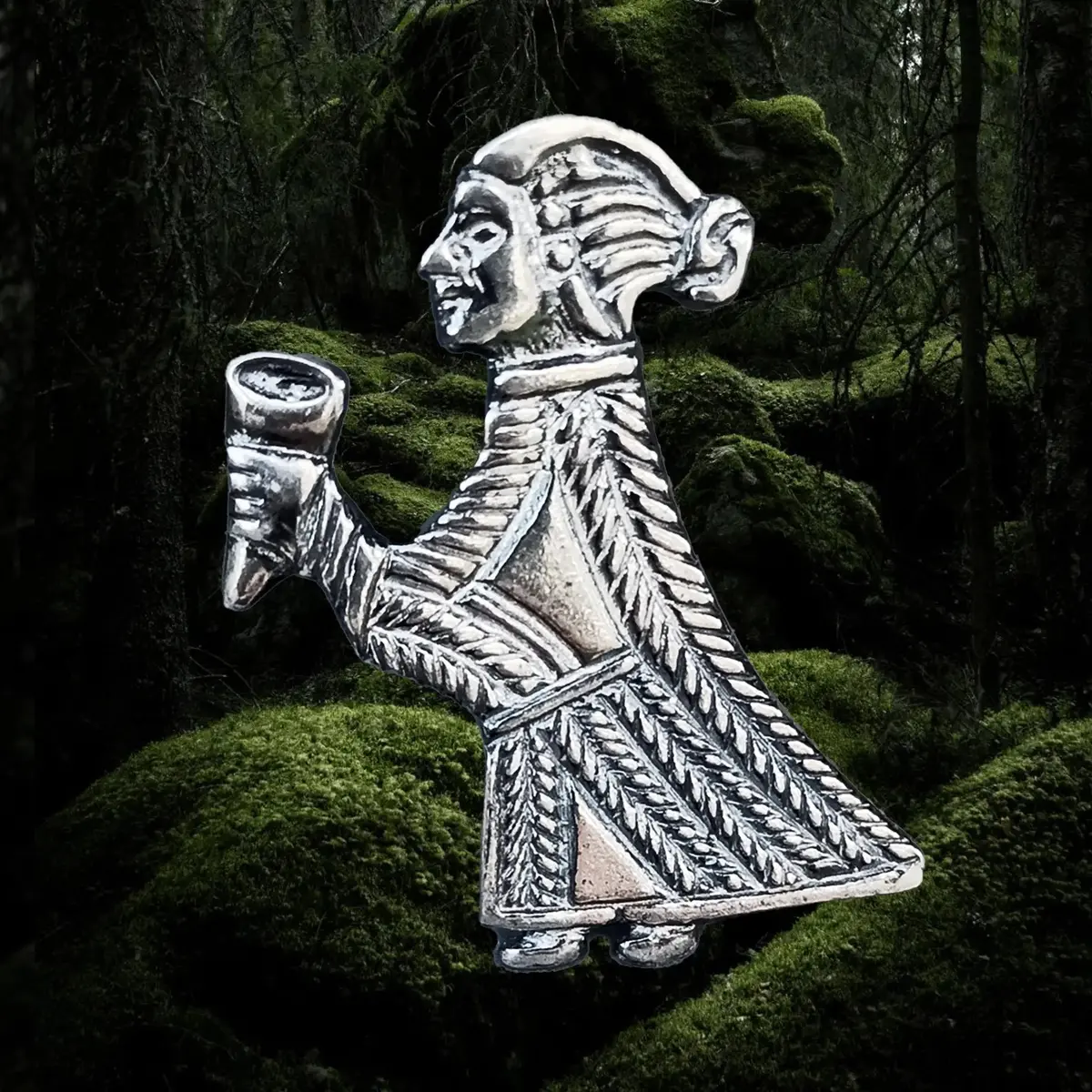Large Silver Valkyrie Pendant 1