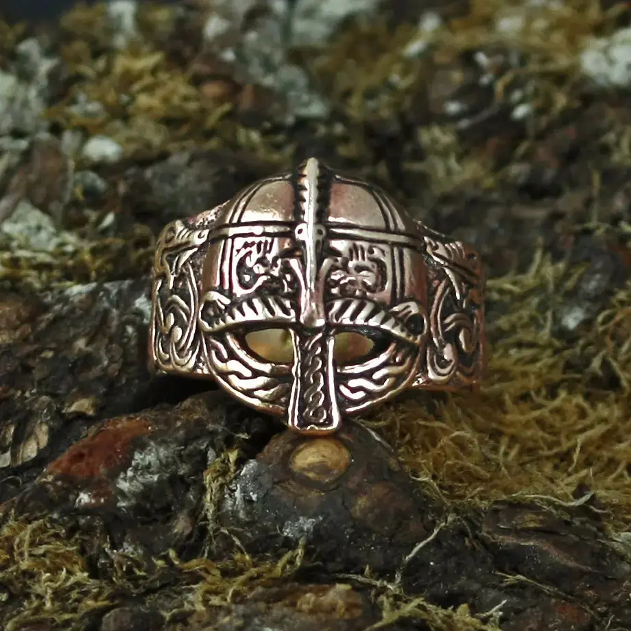 Bronze Viking Helmet Ring 1