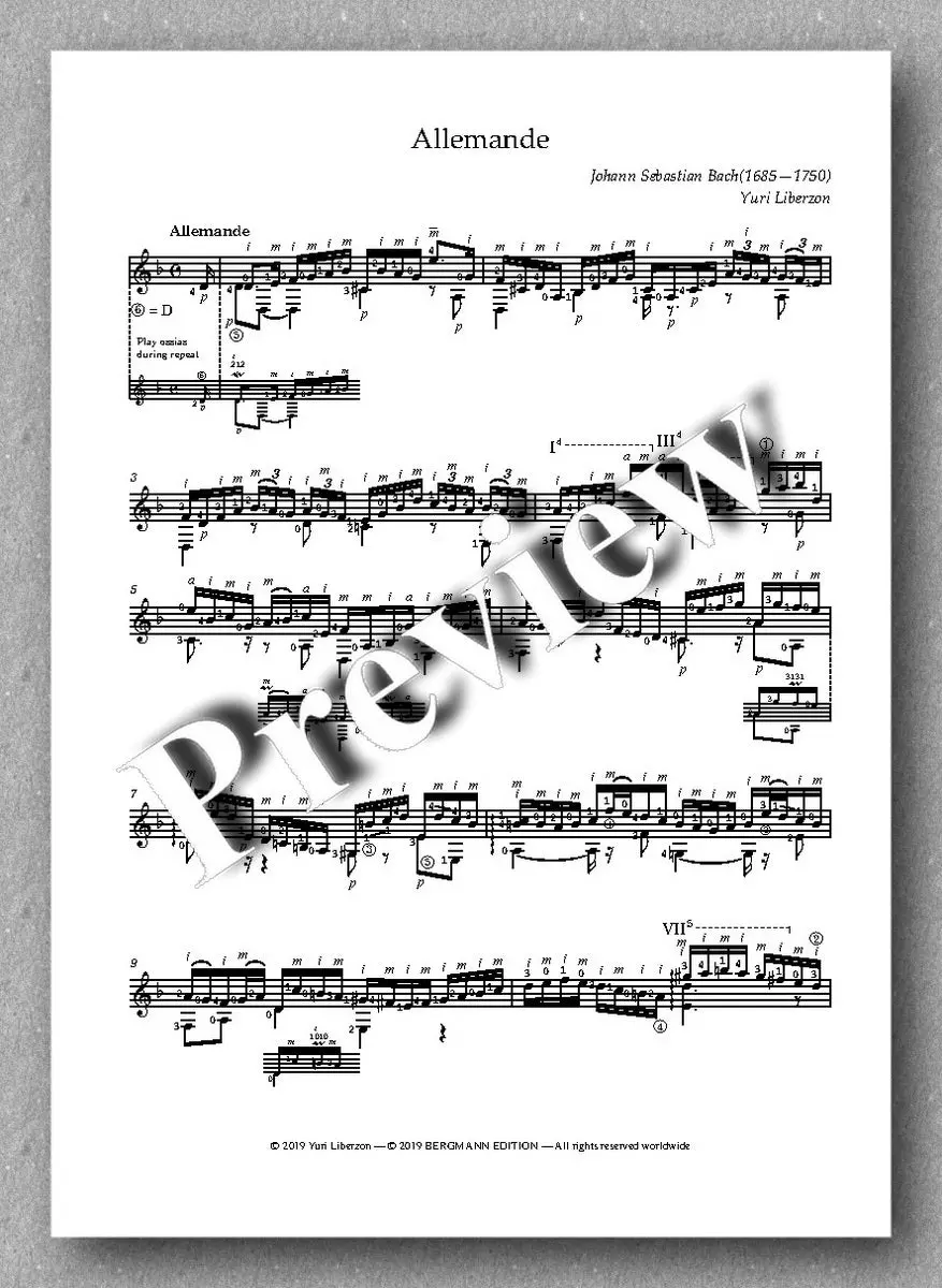 Bach-Liberzon, Partita No. 2, Bwv 1004 2
